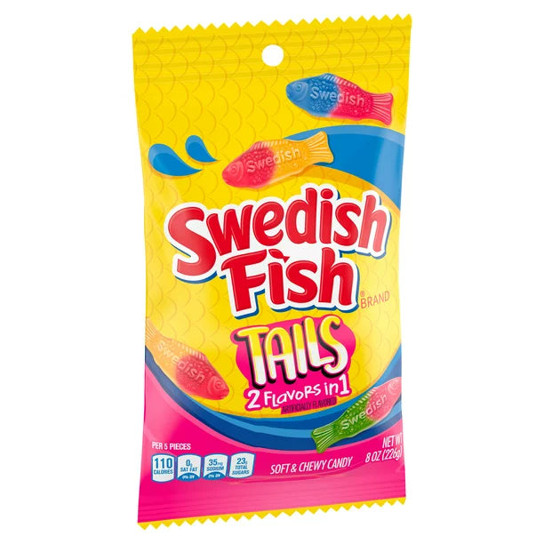 Swedish Fish Tails 2-Flavors in-1  8oz