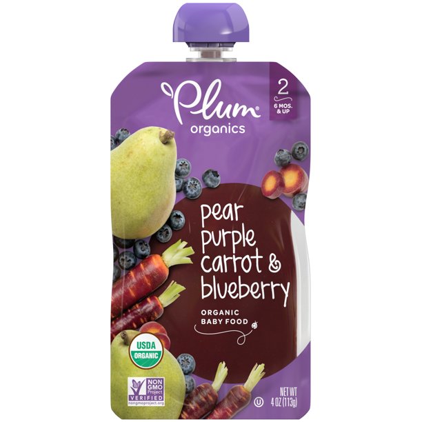 Plum Organics Pear Purple Carrot & Blueberry Organic Baby Food 4 oz