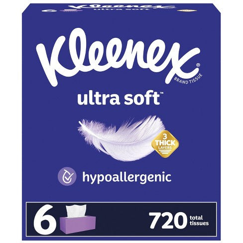 Kleenex Ultra Soft 3 Ply Tissues 120ct x 6