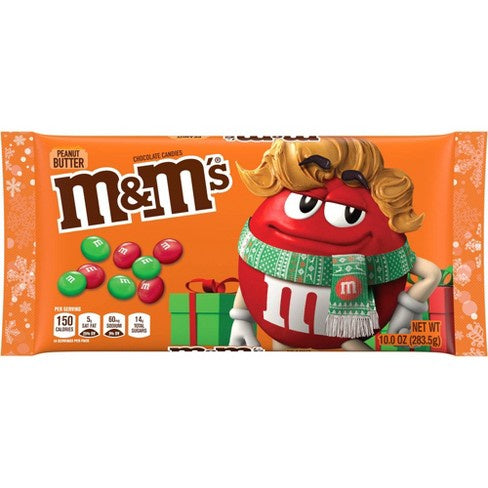 M&M Peanut Butter Milk Chocolate Christmas Themed Candy 10oz