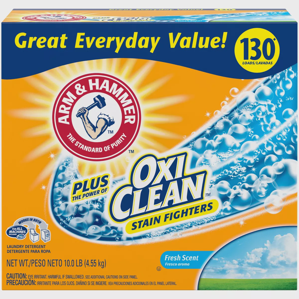 Arm & Hammer Plus OxiClean Powder Detergent Fresh Scent 10lb