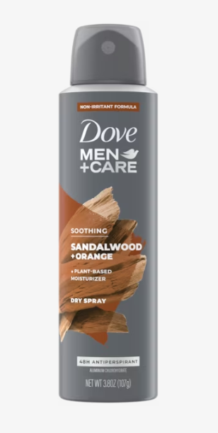 Dove Men + Care Sandalwood and Orange Antiperspirant Spray Deodorant 3.8oz