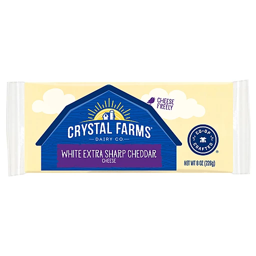 Crystal Farms Extra Sharp Cheddar Cheese Block 8oz