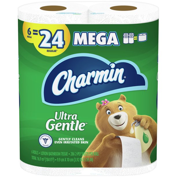 Charmin Mega Ultra Gentle Toilet Tissue Rolls 6ct