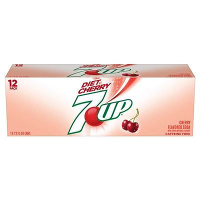 7UP Cherry Diet Soda Cans 12ct 12oz