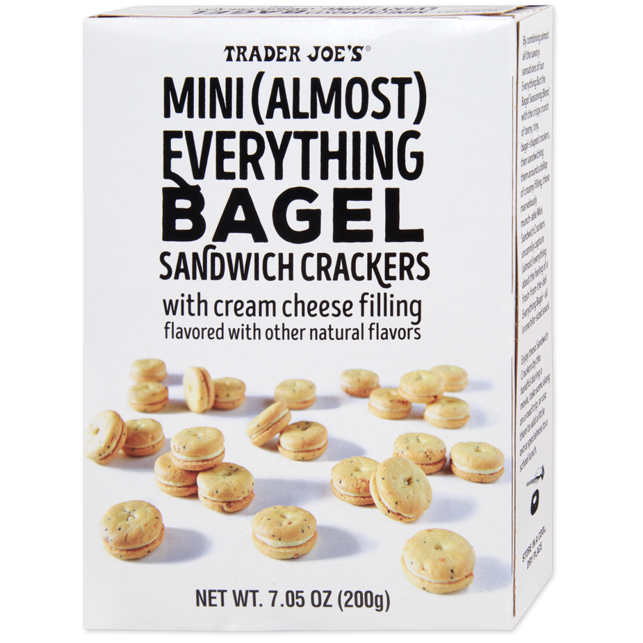 Mini (Almost) Everything Bagel Sandwich Crackers with Cream Cheese Filling