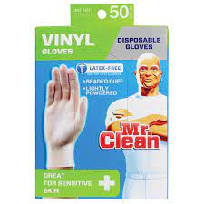 Mr Clean Latex Free Disposable Vinyl Glove 50 ct