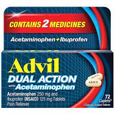 Advil Dual Action Ibuprofen 125mg with Acetaminophen 250mg x 72