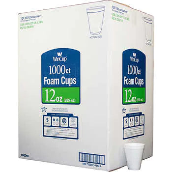 WinCup Foam Cup 12 oz 1000ct