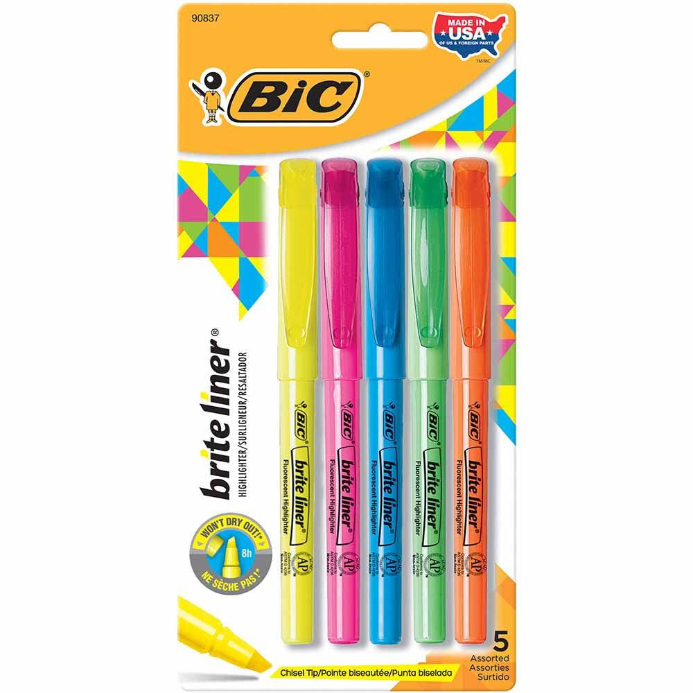 Bic Assorted Colors Highlighters 5ct