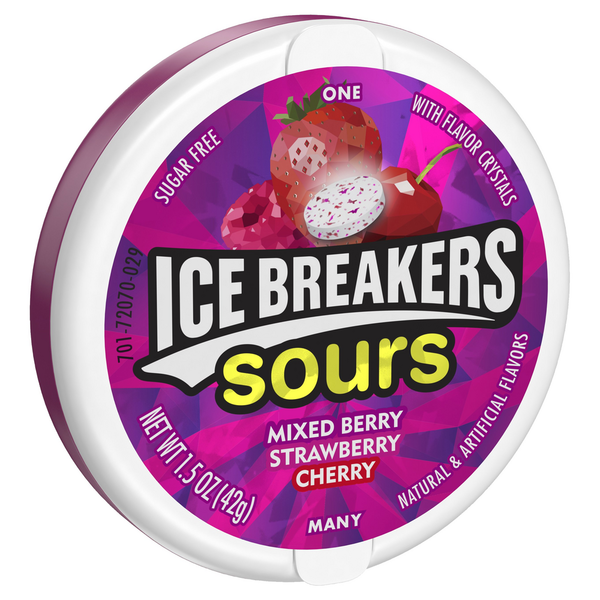 Ice Breakers Sours Mixed Berry Strawberry Cherry 1.5oz