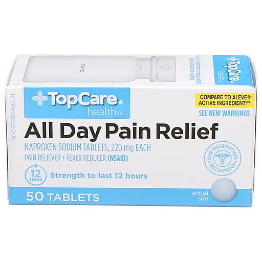 Topcare All Day Pain Relief (Naproxen Sodium 220mg)Tablets 50 ct
