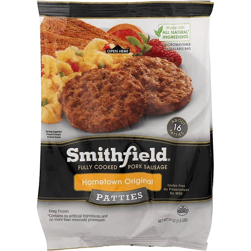Smithfield Fully Cooked Original Pork Sausage Patties 19.5oz