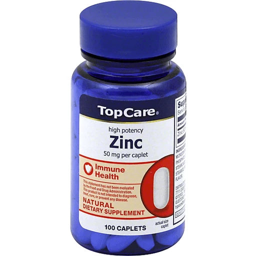 Topcare Zinc 50mg Tablets 100 ct
