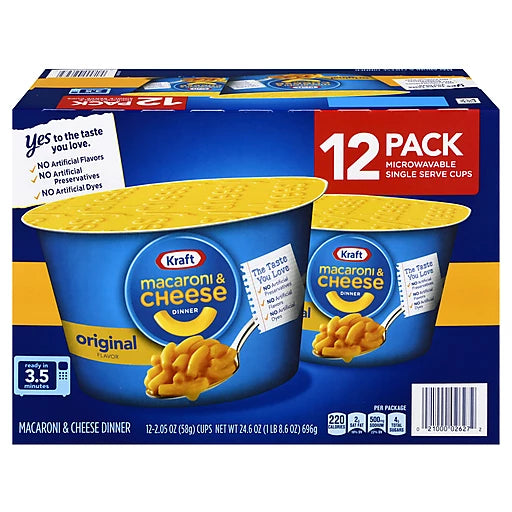Kraft Original Macaroni & Cheese Cups 2.05oz x 12