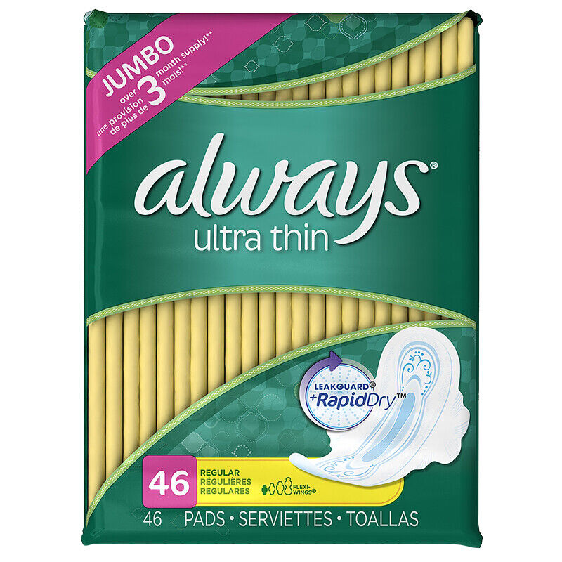 Always Regular Ultra Thin Size 1 Pads With Wings 46ct