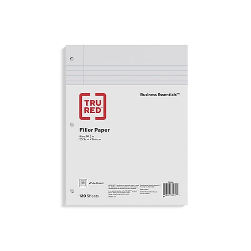 Tru Red Wide Ruled Filler Paper Sheets 120ct