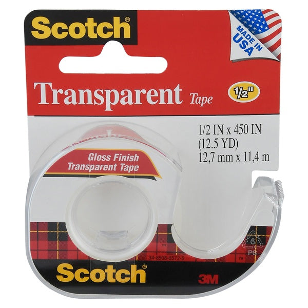 Scotch Transparent Tape 1/2in x 450in 1ct