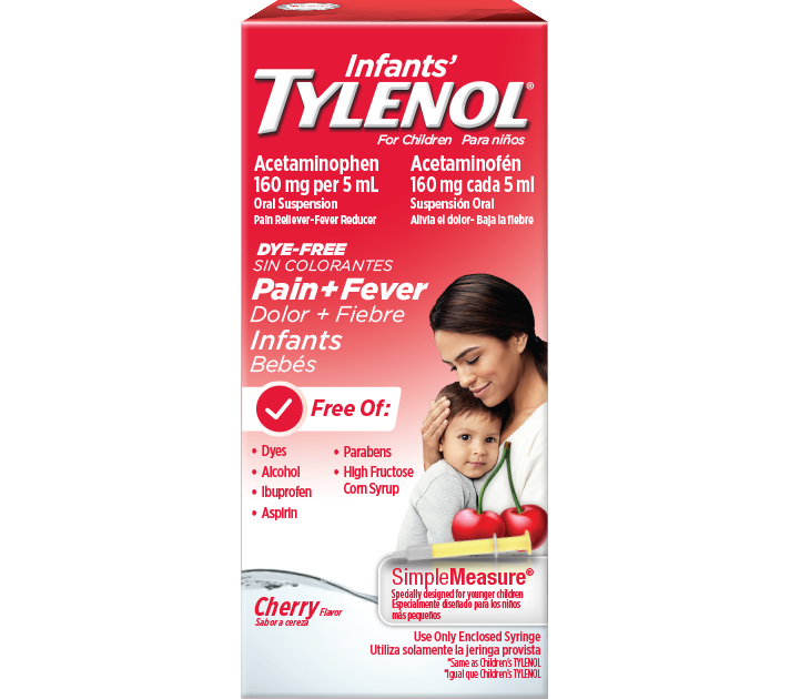 Tylenol Infants' Liquid 160mg per 5mL Dye Free Cherry Flavor 1fl oz